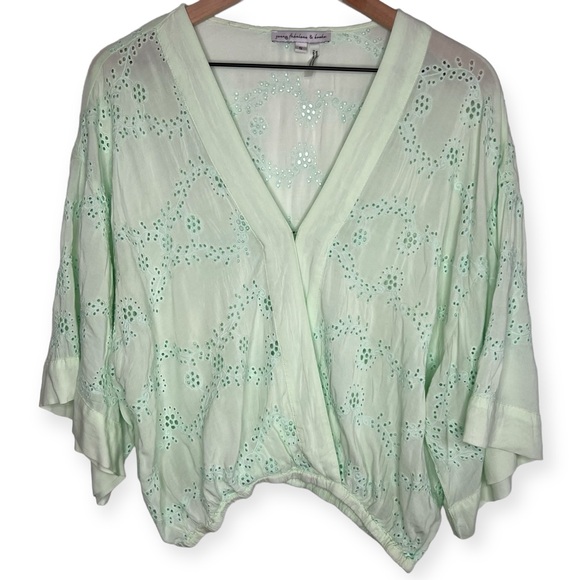 YOUNG FABULOUS & BROKE Mint Geneva Eyelet Top - Picture 3 of 10